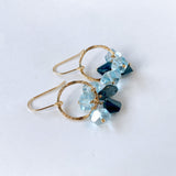 ブルートパーズのリングピアス