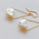 butterfly pearl swing earrings 