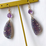 grape agate and amethyst earrings