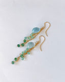 Large aquamarine and emerald earrings