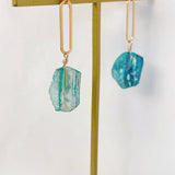 ローマングラスのオーバルリングピアス