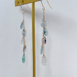 アフガニスタンフローライトの5連ピアス