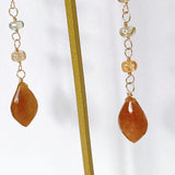 Golden shine moonstone and natural zircon earrings 