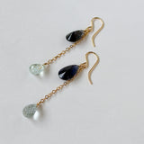 アイオライトとアクアマリンのピアス