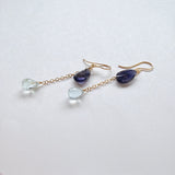 アイオライトとアクアマリンのピアス