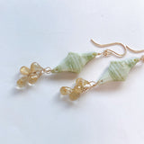 【鈴木様専用】グリーンジャスパーとルチルクォーツのピアス