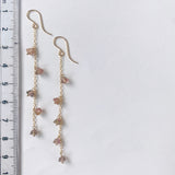 バイカラートルマリンのロングピアス