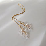 ハーキマークォーツの2wayアメリカンピアス　チャーム仕立て