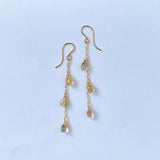 ルチルクォーツの3連ピアス