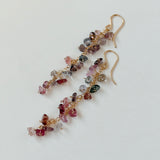 スピネルのフリンジロングピアス