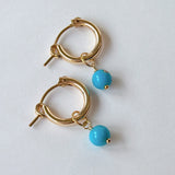 スリーピングビューティーターコイズの一粒ピアスチャーム