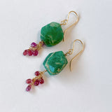 Russian Amazonite and Madagascar Sapphire Earrings Grape 