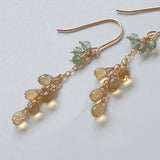 ビアクォーツとグリーンアパタイトのミモザピアス