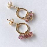 バイカラートルマリンのスタッドリングピアス