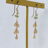 ビアクォーツとツァボライトのミモザピアス