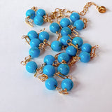 スリーピングビューティーターコイズの丸玉ステーションネックレス