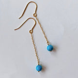 スリーピングビューティーターコイズの丸玉シンプルピアス