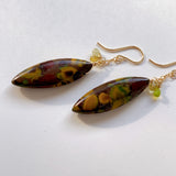 fruit jasper and sapphire earrings