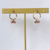 バイカラートルマリンのスタッドリングピアス