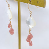 Peruvian rhodochrosite and mother-of-pearl earrings 