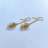 ルチルクォーツのバーチェーンピアス