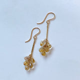 ルチルクォーツのバーチェーンピアス