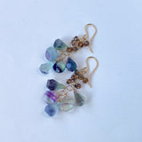 フローライトとアンダリュサイトのピアス