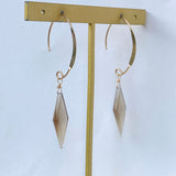 ロゼンジステップカットシトリンの一粒ピアスA