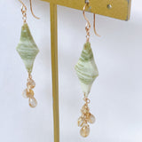 【鈴木様専用】グリーンジャスパーとルチルクォーツのピアス