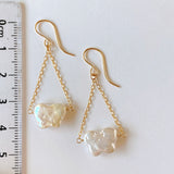 butterfly pearl swing earrings 