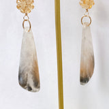 dendrite agate and citrine earrings