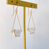 butterfly pearl swing earrings 