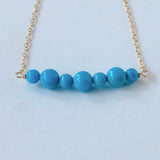 スリーピングビューティーターコイズの丸玉7粒ブレスレット