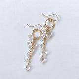 両剣水晶のリングロングピアス