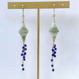 グリーンジャスパーとラピスラズリのピアス