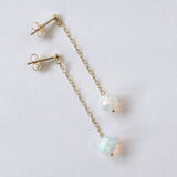 【YN様専用】ラウンドカットオパールのシンプルポストピアス