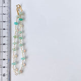 ペルーブルーオパールとオパールのステーションブレスレット