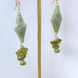 グリーンジャスパーとペリドットのピアス