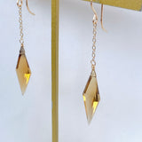 【鈴木様専用】ロゼンジステップカットシトリンのシンプルピアス