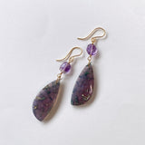 grape agate and amethyst earrings