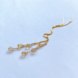 ルチルクォーツのアメリカンピアス