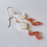 Peruvian rhodochrosite and mother-of-pearl earrings 