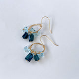 ブルートパーズのリングピアス