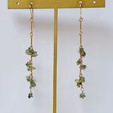 モルダバイトのバーチェーンピアス