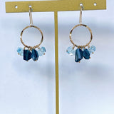 ブルートパーズのリングピアス