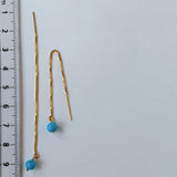 スリーピングビューティーターコイズの丸玉アメリカンピアス