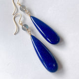 大きなラピスラズリとラブラドライトのピアス