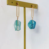 ローマングラスのオーバルリングピアス