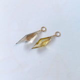 ロゼンジステップカットシトリンの一石ピアスチャーム