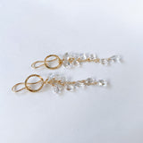 両剣水晶のリングロングピアス